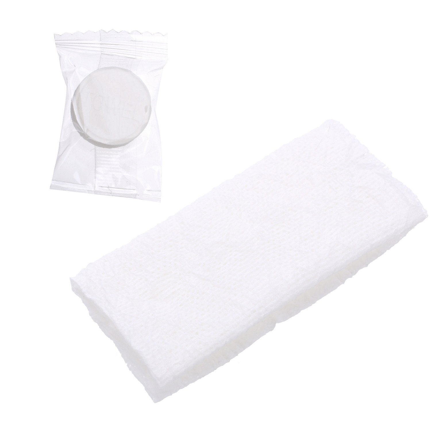 Compressed towel,100 white disposable nonwoven compressed