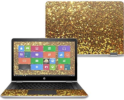 Mightyskins Skin Compatible with Hp Pavilion X360 14" (2017) - Gold Dazzle | Protective, Durable, and Unique Vinyl Decal Wrap Cover | Easy to Apply, Remove, and Change Styles | Made in The USA