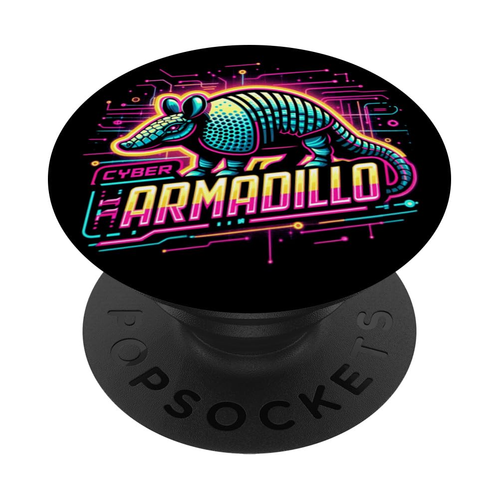Cyber Armadillo Desert Tee Digital Wildlife Armadillo Lover PopSockets Swappable PopGrip