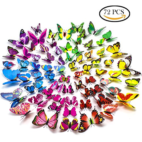 3d butterfly stickers removable mural crafts art design…