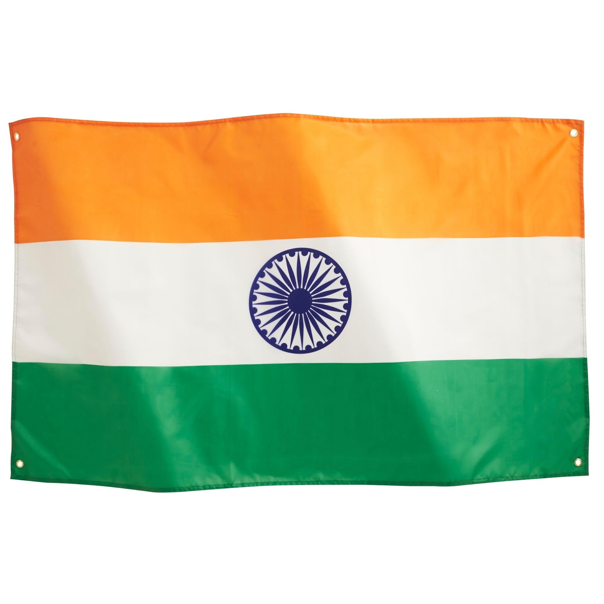 Runesol India National Flag 3x5, 91x152cm, Indian Tricolour, Ashoka Chakra, Holi, 4 Grommets, Brass Eyelet in Every Corner, Indian Banner, Statehood Day, Maharashtra Day — image 1