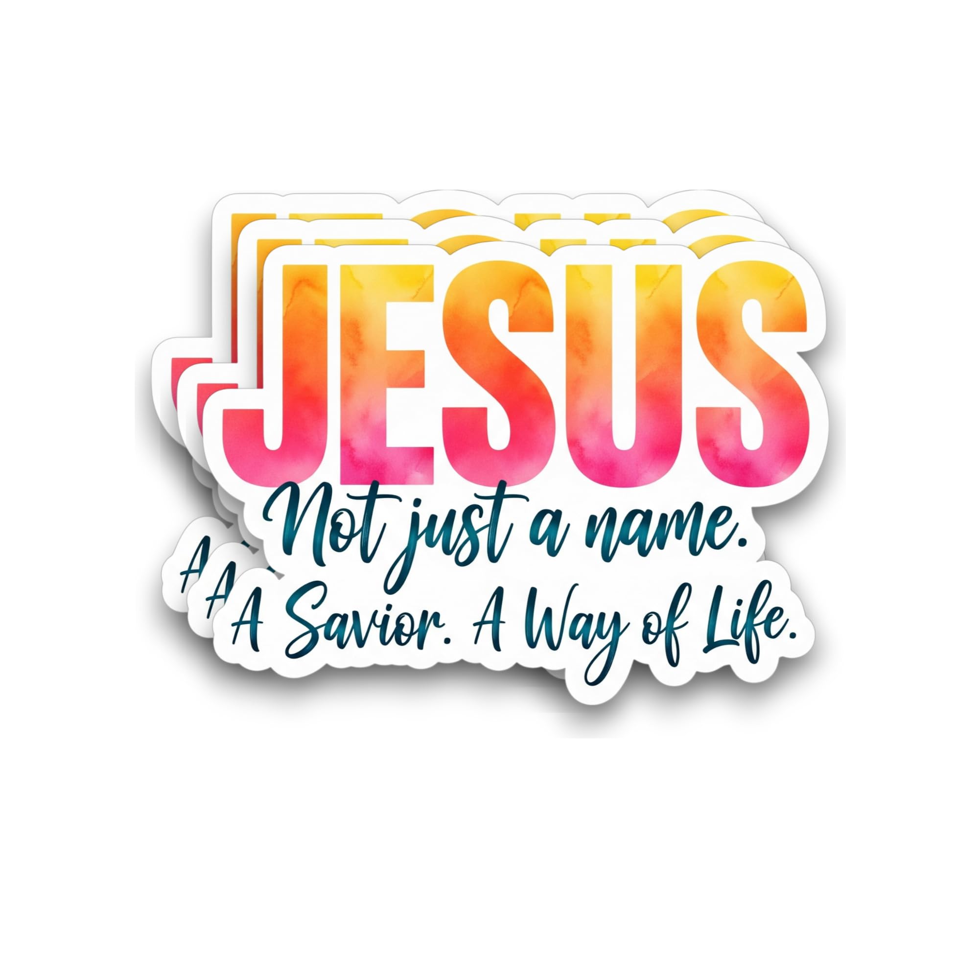 Photo 1 of (12pcs) Jesus Decal Sticker 3 inch, Christian Inspirational Sticker, Christian Catholic Bible Sticker, Vinyl Decal Stickers for Water Bottle Laptops Phone Case Car Kindles Hard Hat