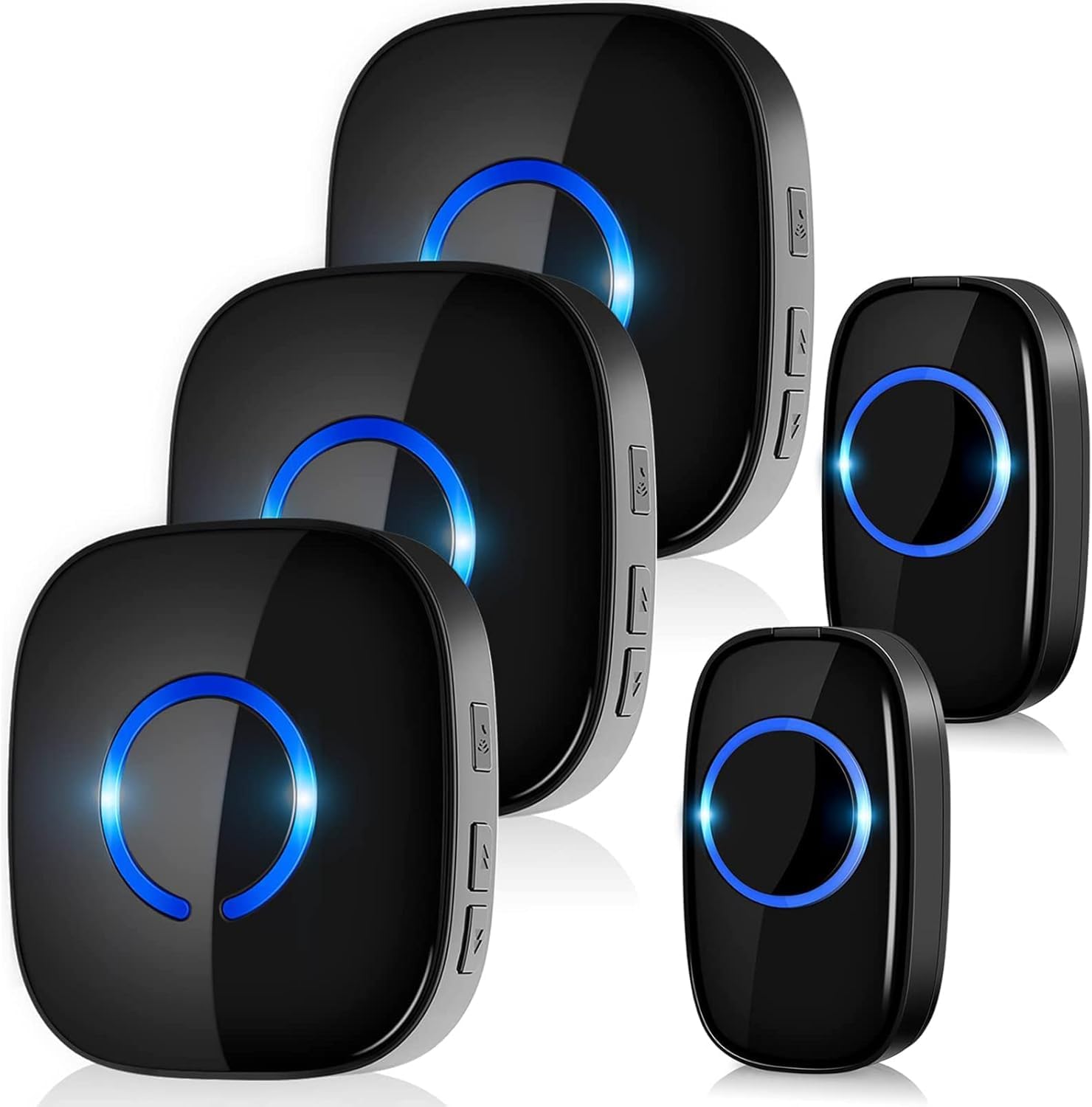 Wireless Doorbell Kit with 3 Receivers and 2 Button 1300FT Range, IP55 Waterproof & 5 Volume Levels & 58 Ringtones, Cordless Plug in Door Bells, Door Entry Bell for Home/Office/Garden