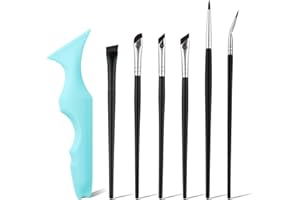 Eyeliner Stencils With 6pcs Brush, Silicone Beauty Ruler Multipurpose Winged Tip Stamp Aid Eye Makeup Guide Tool for Eyelash,