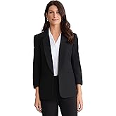 Jones New York Womens Jones New York Women's Shawl Collar Blazer with Rolled Cuff Sleeves