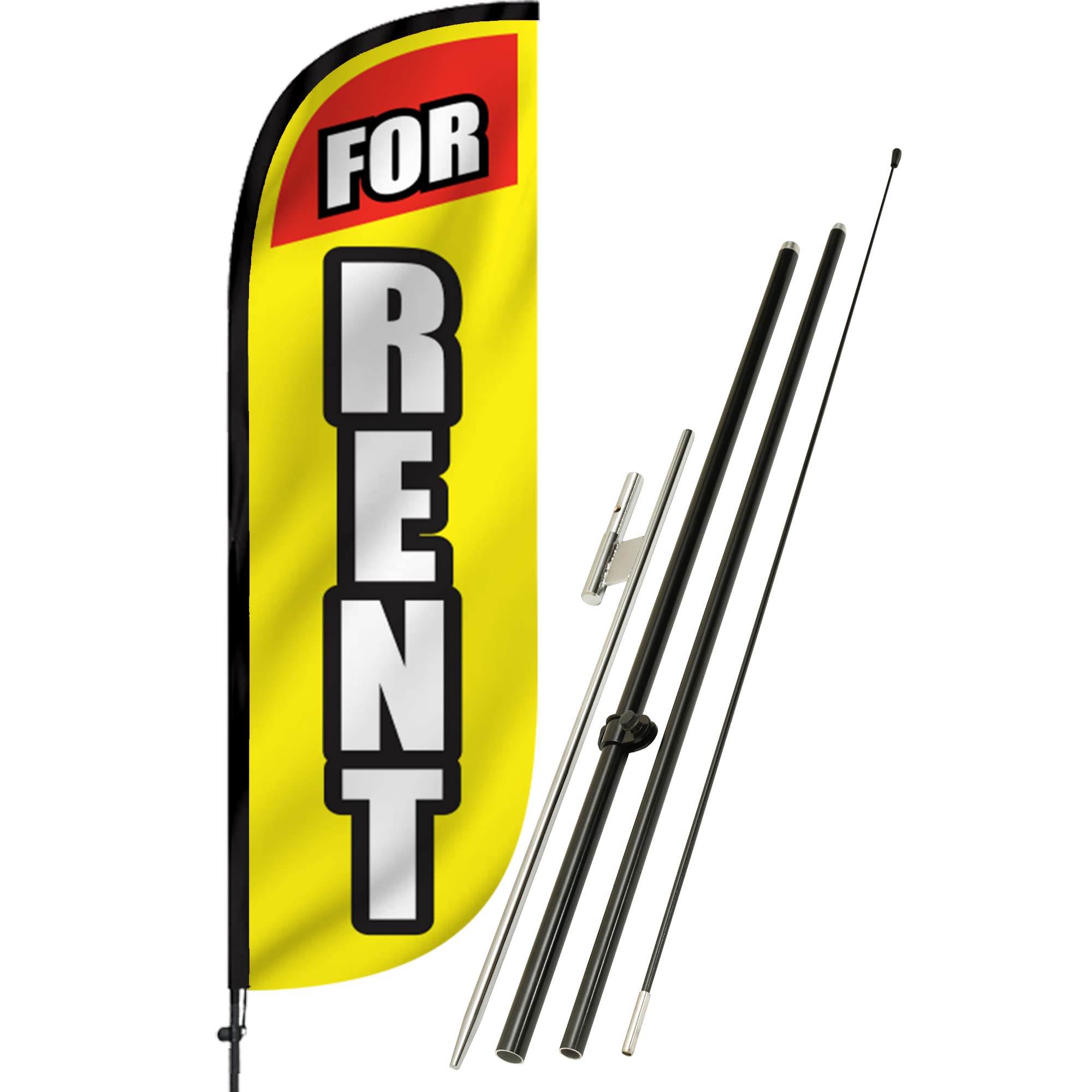 LookOurWay Feather Flag Set - 5ft Tall Advertising Banner Flag with ...
