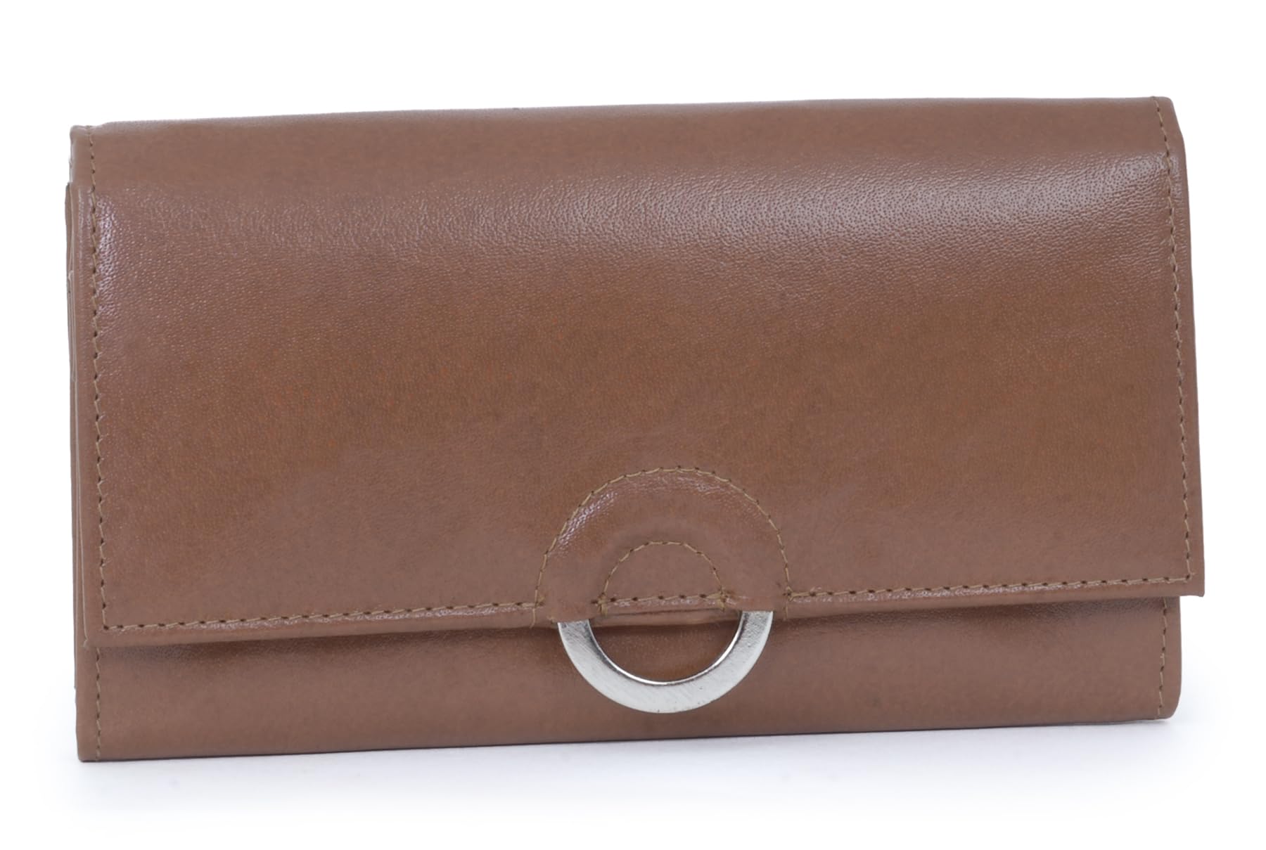 Catwalk Collection Handbags - Women's Large Leather Purse - Ladies Wallet with 8 Card Slots & Zip Coin Pocket - RFID Protection - Odette - Brown