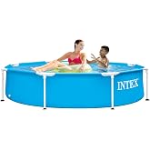 INTEX Metal Frame 8ft x 20in Round Above Ground Swimming Pool | 28205EH - Pool Only (Pump Not Included)