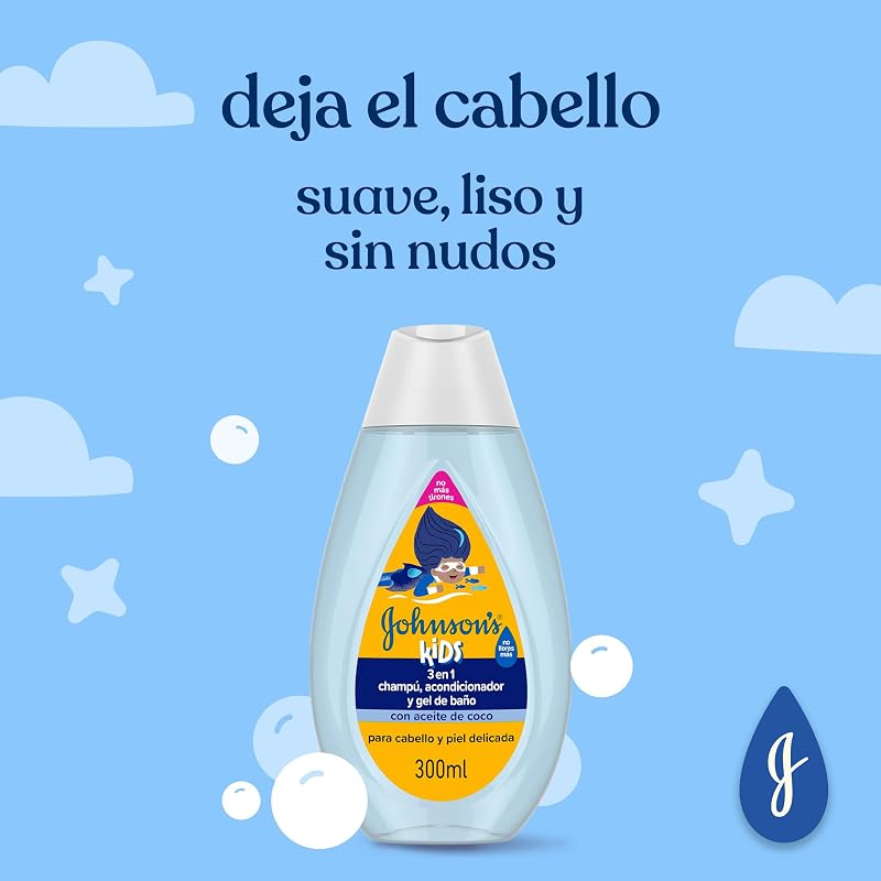Johnson’s Kids Champú niños, acondicionador pelo y gel de baño 300 ml