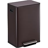 SIMPLI-Magic Infinity Edge 60L / 16 Gallon Kitchen Trash Can - Hands-Free Step Pedal, Soft-Close Lid, Stainless Steel Garbage Can with Inner Bucket