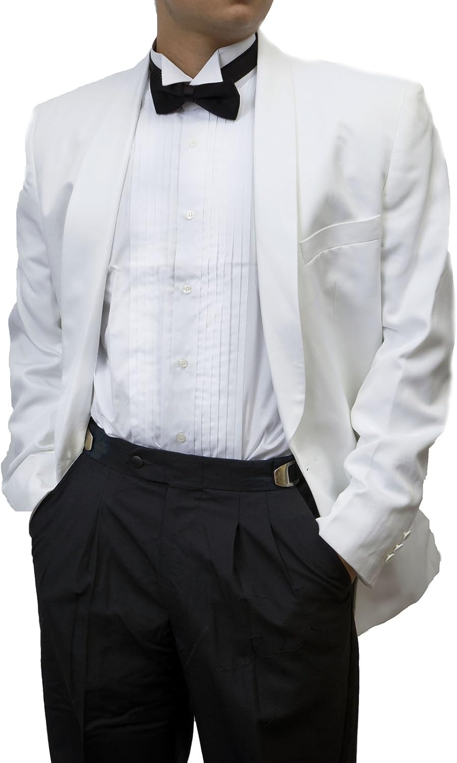 Broadway Tuxmakers Men's Adjustable Black Tuxedo Pants with Satin