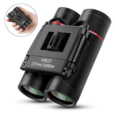 otumixx Fernglas 10x22 Klein Ferngläser Kompakt Wasserdicht Feldstecher für Kinder Erwachsene mit Tragetasche, Mini Teleskop 