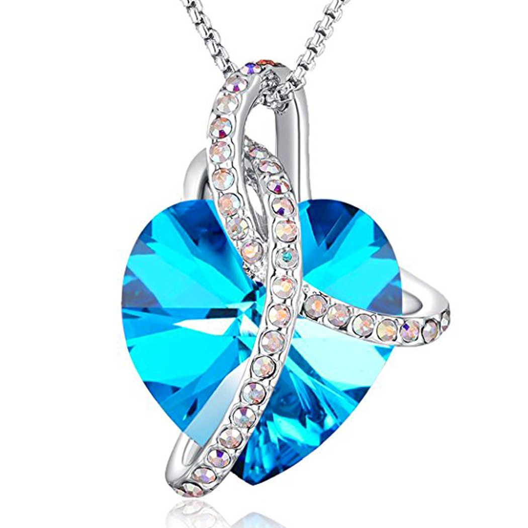 Angelady Necklaces for Women Love Heart Pendant Necklaces for Women Crystal Pendant in Necklace Jewellery for Women with Cubic Zircon Diamonds Valentine's Day for Daughter Mum Wife Girlfriend — image 1