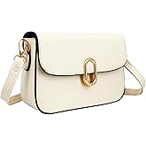 PORT&LOTUS Small Compact Square Plain Crossbody Purses for Women with Adjustable Shoulder Strap and Flap Magnet Closure