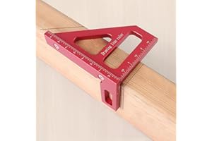 3D Multi-Angle Measuring Ruler,45/90 Degree Aluminum Alloy Woodworking Square Protractor, Miter Triangle Ruler High Precision