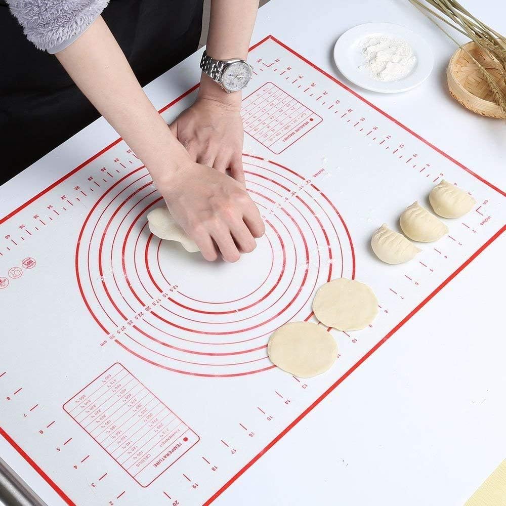 HSL Large Silicone Baking Mat 60cm x 40cm Reusable Non Stick Dough Mat with Measurement for Pastry Rolling and Other Recipes & Desserts