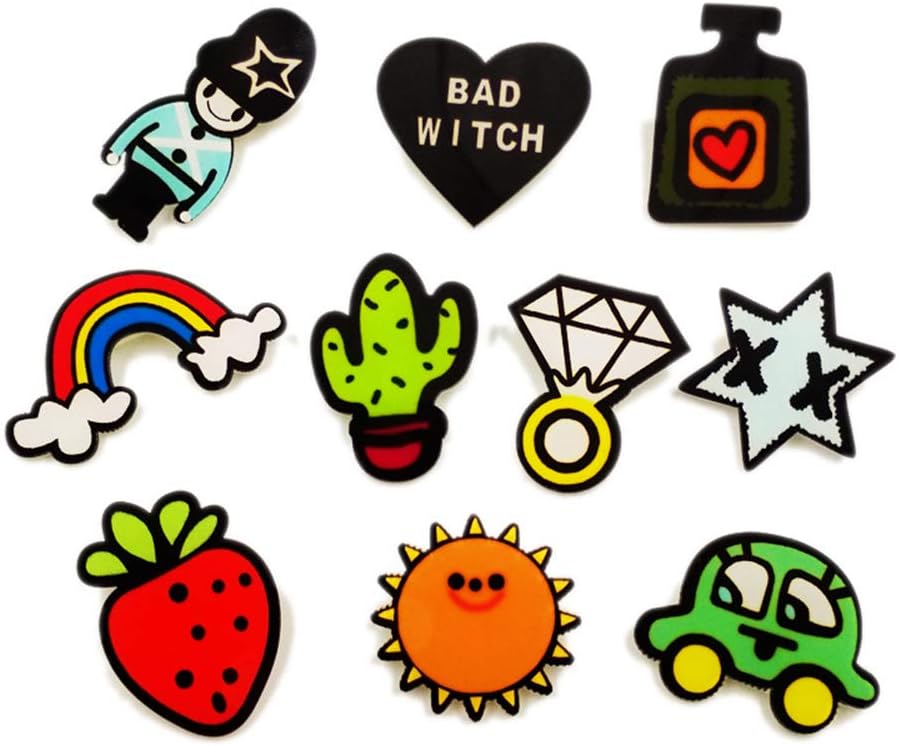AOVITY 10 PCS Animals Cartoon Pins Cactus Little Sun Acrylic Brooch Women Girls Cute Badges Clothes Bags Backpacks Hat Jacket