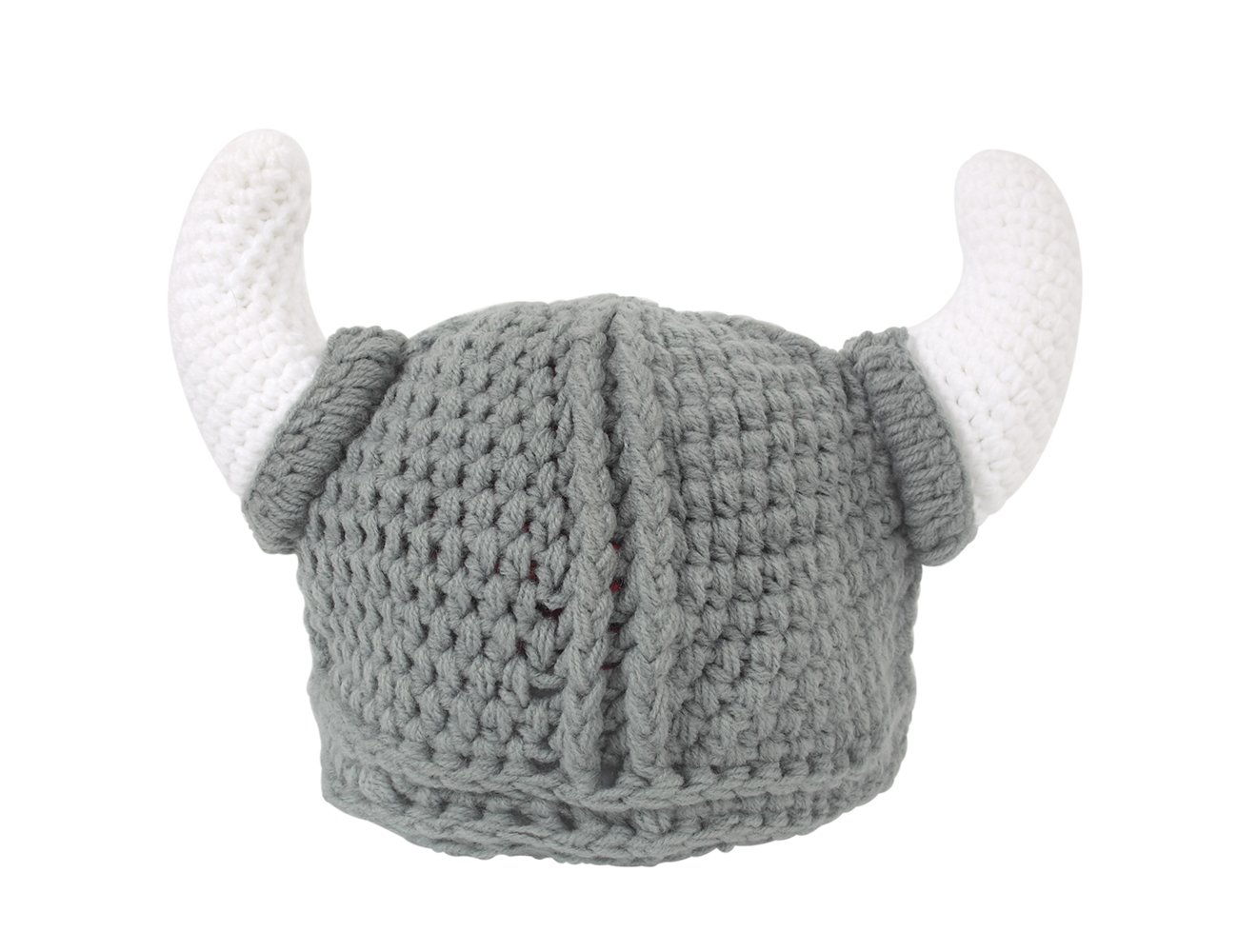 Ypser Cute Bull Horn Beanie Cap Handmade Knitted Viking Crochet Hats
