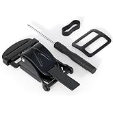 TOKCKYBL Universal Helmet Quick Release Buckle Kit Stainless Steel Black | Motorcycle Accessory, One-Handed Release for Full Face, Half, 3/4 D-Ring Helmets, 1 Pack