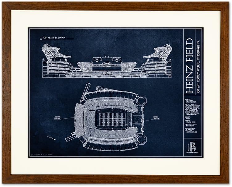 Heinz Field Blueprint Style Poster