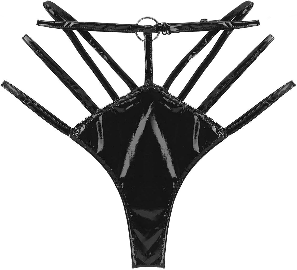 iEFiEL Women's Black Charming Lingerie T-Back Panties Strappy G-String Bikini Thong Underwear Panties: Clothing