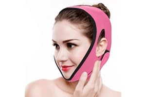SEMME Facial Slimming Face Lifting Bandage Facial Double Chin Care Weight Loss Face Belts(Rose Red)