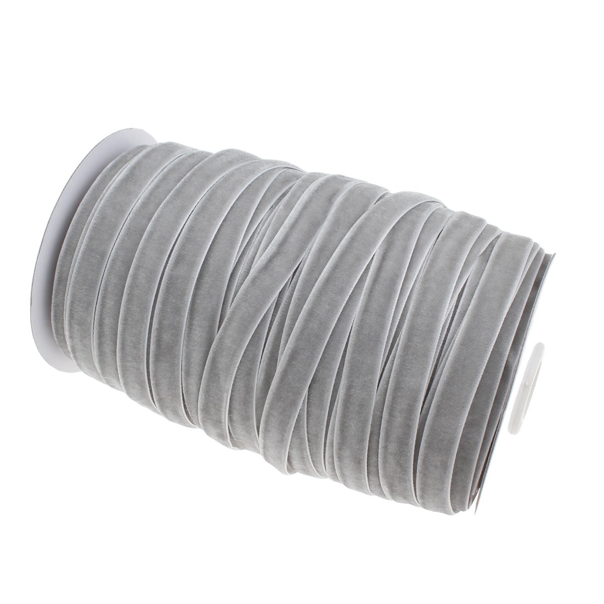 10 Metres Velvet Ribbon 10 mm Velvet Border Jewellery Ribbon Decorative Ribbon (Grey)