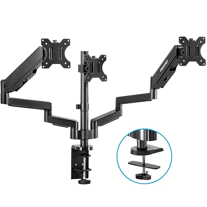Buy MOUNTUP Triple Monitor Desk Mount, 3 Monitor Stand for Three Max 27
