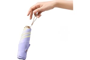 BAODINI Travel Small Mini Sun Umbrella with Case Lightweight with Aluminum Frame Compact Size UV Protection Purse Umbrella for Kids & Women