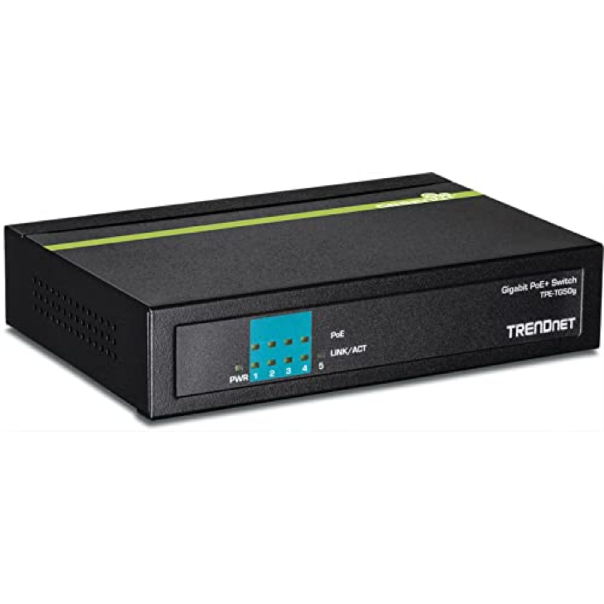 TRENDnet 5-Port Gigabit PoE+ Switch, 31 W PoE Budget, 10 Gbps Switching Capacity, Plug & Play, Ethernet Network Switch, Data & Power through Ethernet to PoE Access Points and IP Cameras, Full & Half Duplex, TPE-TG50g