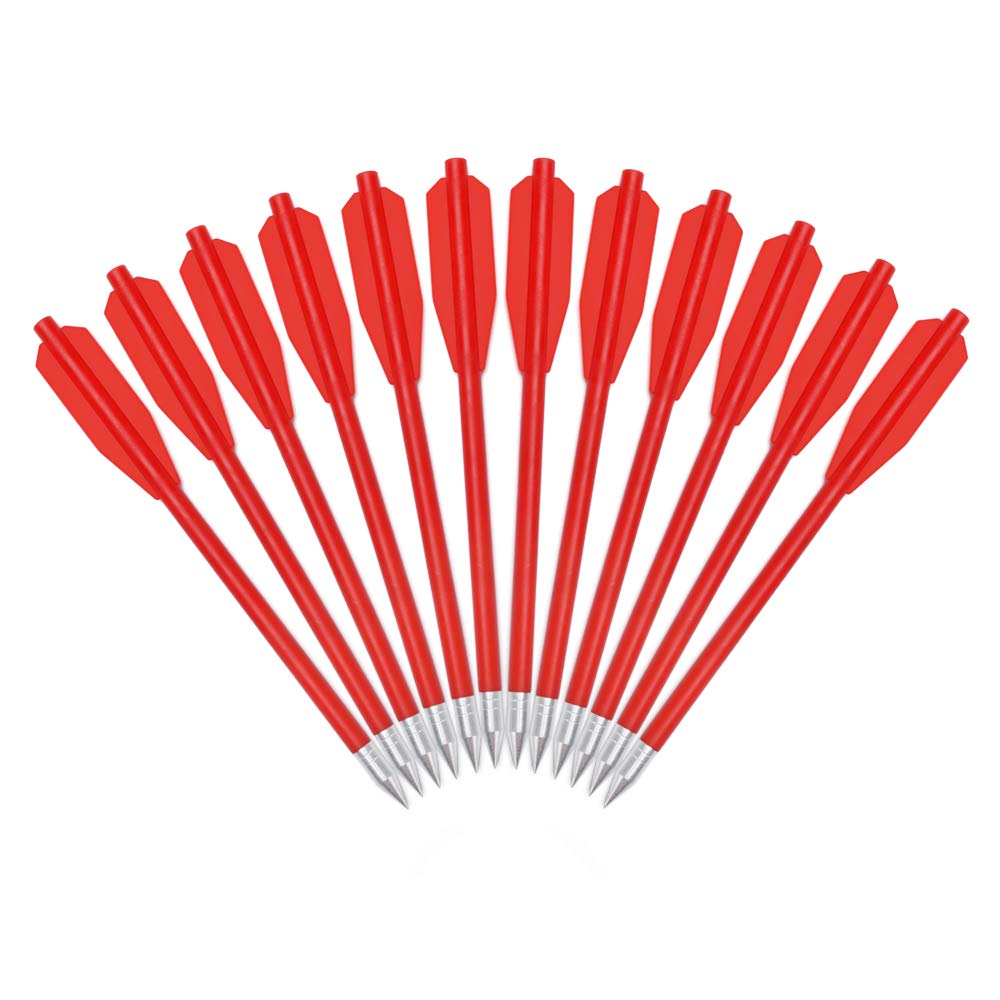 Crossbow Bolts Arrows 6.5" Plastic Hunting Arrows for 50-80lbs Mini Crossbow Archery Pistol - Fishing Hunting Target Practice (Pack of 12)