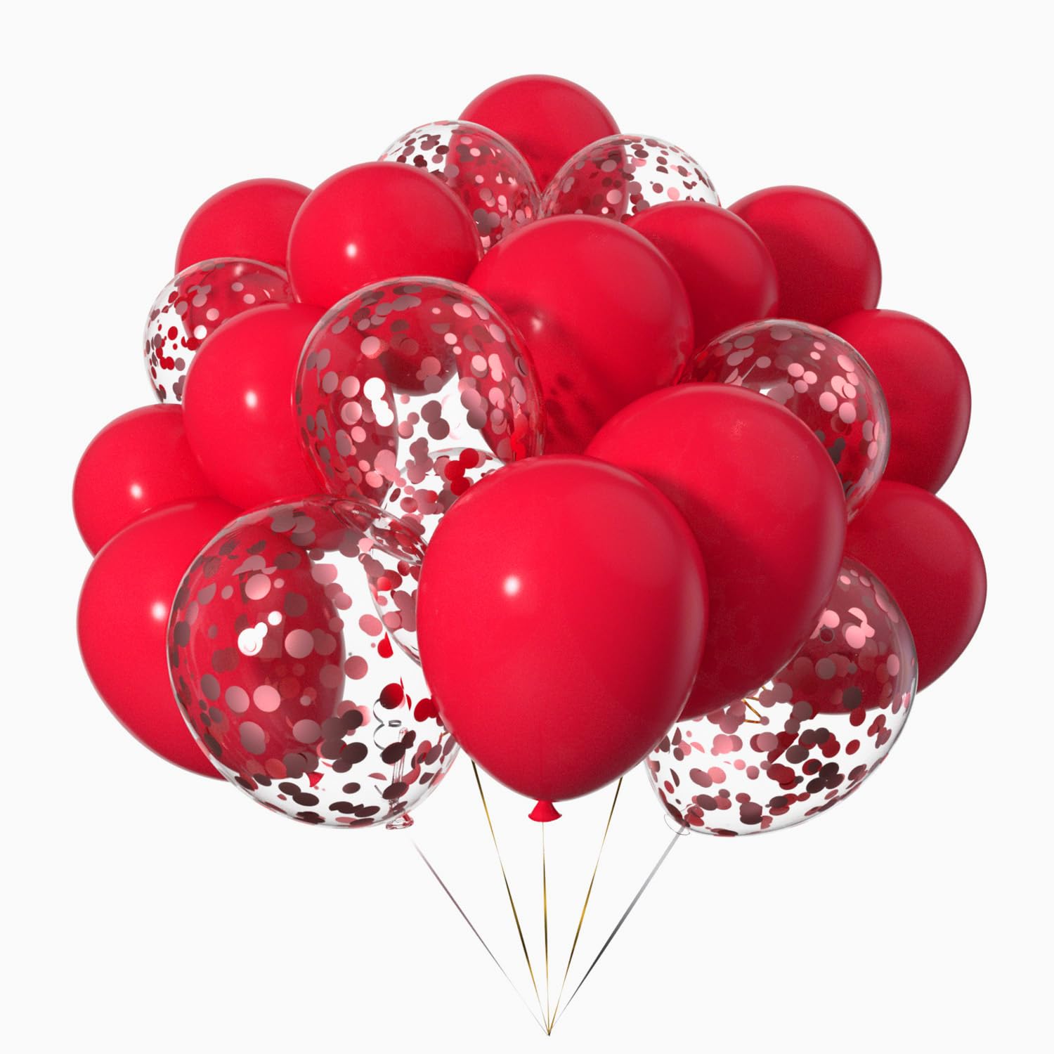 50pcs 12 inch Red Confetti Balloons Helium Latex Balloons for Parties Decoration