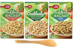 Suddenly Pasta, Pasta Salad Mixes, Quick & Easy Side Dish, Ranch & Bacon, Creamy Italian, and Caesar, 7.25 Ounce (Pack of 3) - Bundled with Make Your Day Mini Spatula
