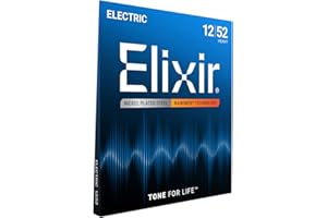 Elixir Strings, Electric Guitar Strings, Nickel Plated Steel with NANOWEB Coating, Longest-Lasting Bright Tone with Comfortable Feel, 6 String Set, Heavy 12-52