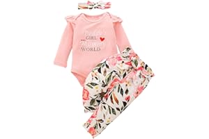 3Pcs Baby Girl Clothes Mama's Baby Long Sleeve Romper Infant Baby Leopard Outfits 0-18 Months