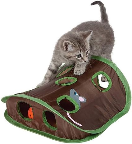 Lrwey Jouet Pour Chat Chien Dintérieur De Souris Jouet Interactif De Dintelligence Chat 9 Trous Souris De Chasse à Clochette De Jeu Danimal