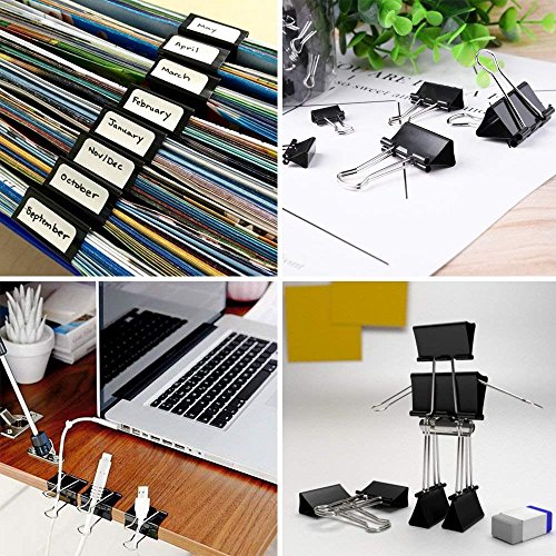 LOYMR 24 PCS Extra Large Binder Clips 2-Inch(51mm), Big Paper Clamps for Office Supplies, File Clip (Black)