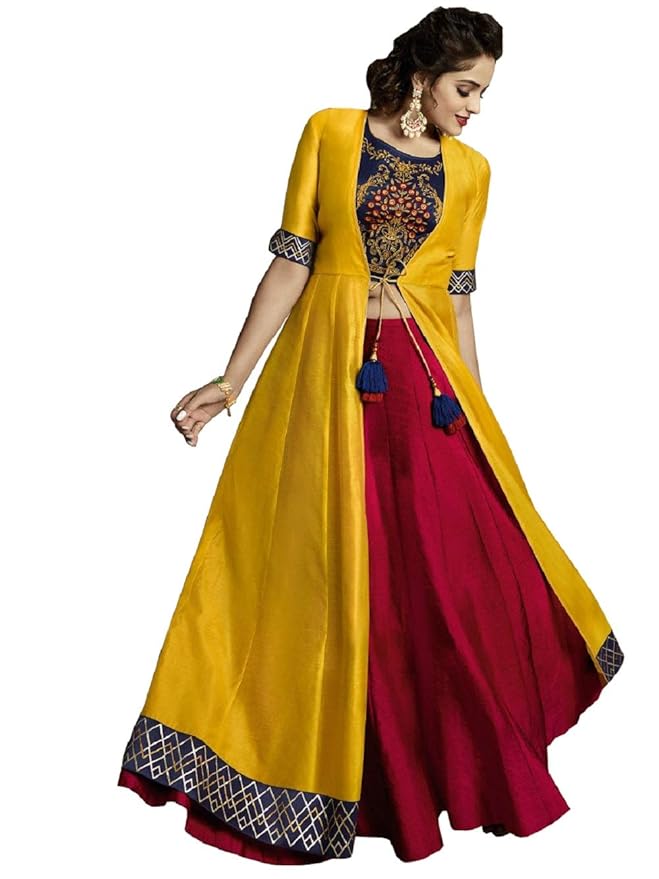 yellow ethnic crop top