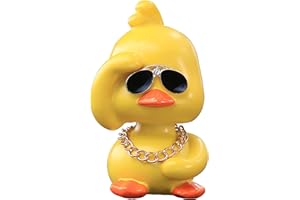 wonuu Cute Yellow Duck Car Ornaments Cool Duck Car Dashboard Decorations Shaking Head Doll
