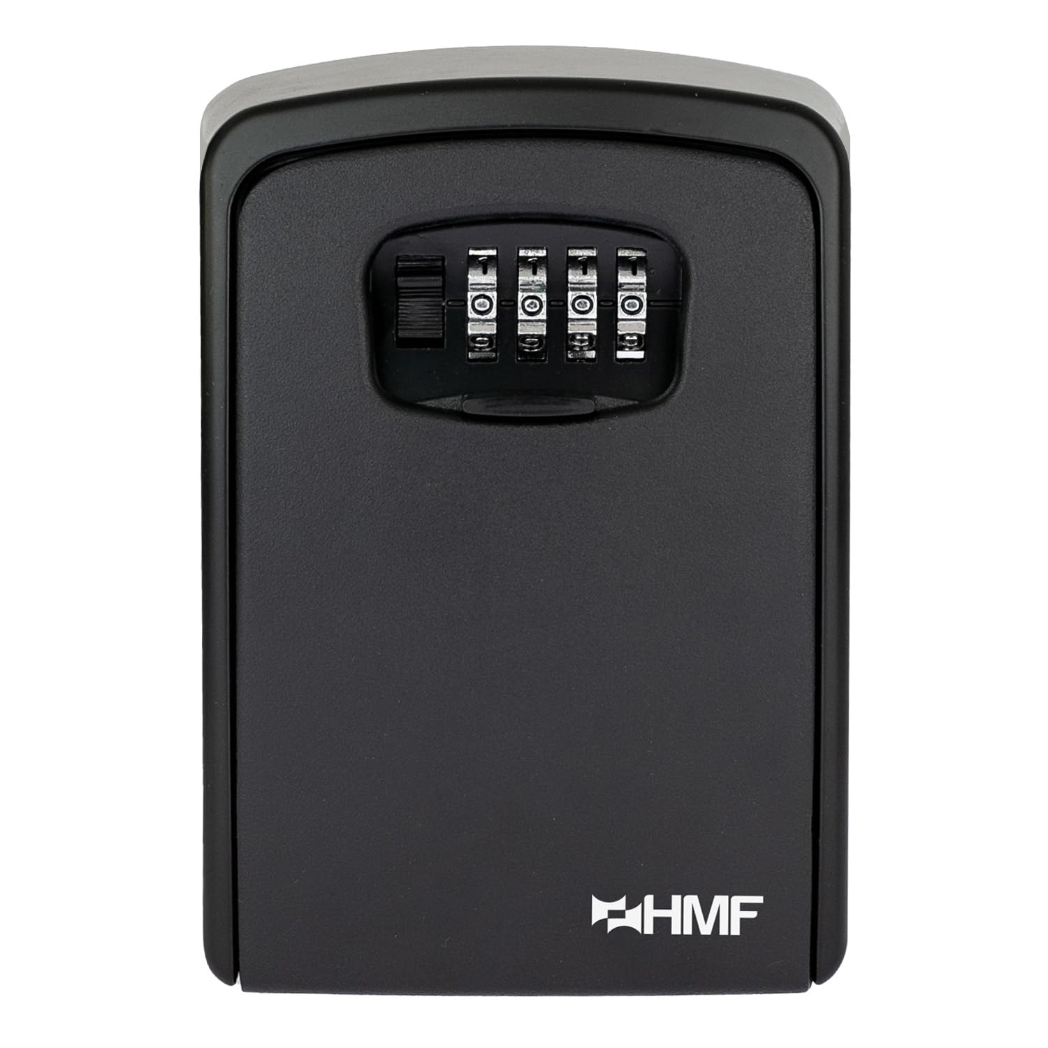 HMF 328-02 Key Safe with 4-Digit Number Code, Key Box for Exterior | 14.5 x 10.5 x 5.5 cm | Black