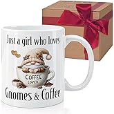 HIWERAN Gnome Mug Gifts for Women, Best Friend, Daughter, Besties, Just A Girl Who Loves Gnomes, Funny Christmas Gifts for Gnomes Lover