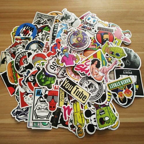 100 lb stickers perfect personalized laptops, luggage, cars, bicycles, children, motorcycles, skateboard luggage, bumper stickers hippie stickers explosion proof (100pcs-C)