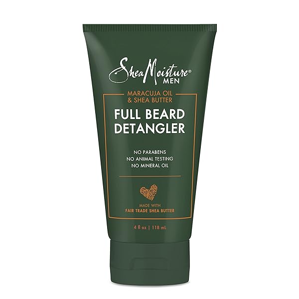 SHEAMOISTURE BEARD CONDITIONER, FULL BEARD DETANGLER FOR FULL BEARDS, MARACUJA OIL AND SHEA BUTTER, PARABEN FREE, 4 OZ