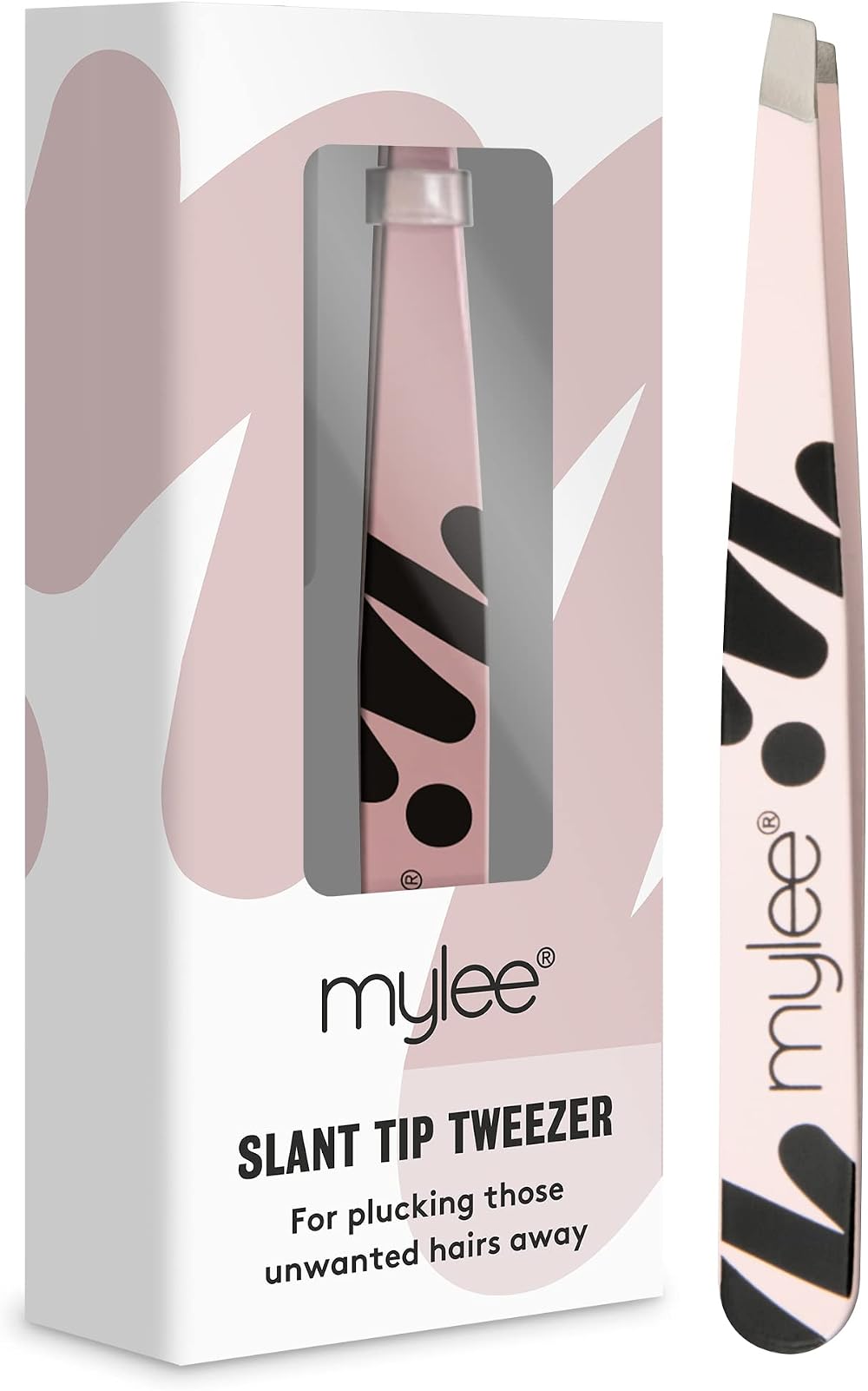 MYLEE Slant Tip Tweezer for Eyebrow Shaping Facial Hair Removal Splinters