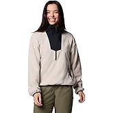 Columbia Womens Sequoia Grove Half Zip Fleece Jacket, Dark Stone/Black, Large