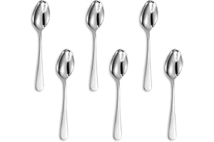 KEAWELL Premium Louise Coffee Spoons, 18/10 Stainless Steel, 4.4-Inch Demitasse Espresso Size, Set of 6, Dishwasher Safe (4.4