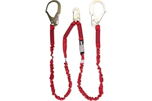 Palmer Safety L122133 6 FT Double Legs Safety Lanyard Internal Shock Absorber w/Dual Pelican Rebars I OSHA/ANSI Compliant Restraint Lanyards I Ideal Use for Arborist, Roofer & Construction Workers