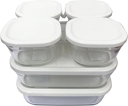 Amazon Co Jp イワキ 保存容器 パック レンジ 角型 7点セット ホワイト ホーム キッチン