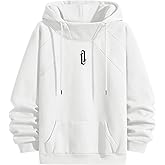 RUIZEHONG Fleece Hoodies for Men High Neck Sweatshirts Casual Loose Fit Lightweight Techwear Pullover Fall Winter