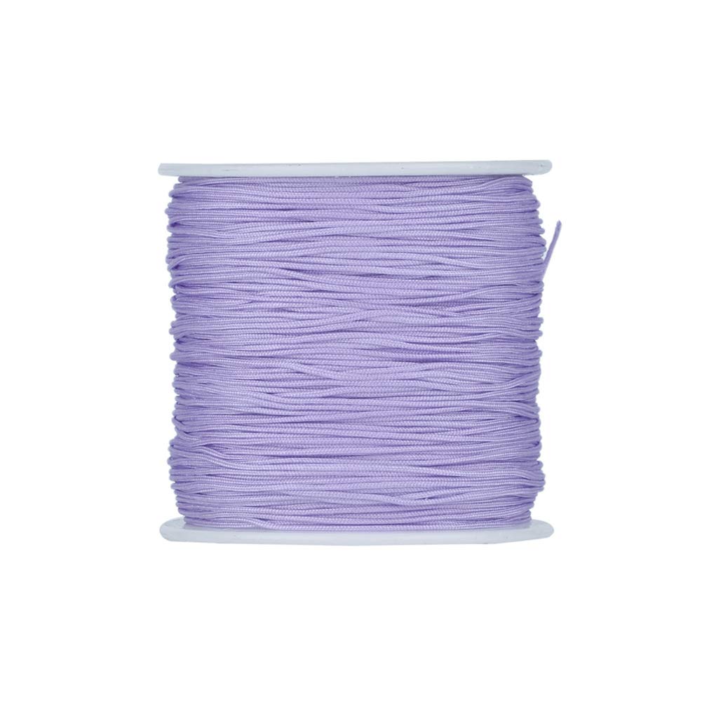 Fashewelry 100 Yards Nylon Beading Thread Cords 0.8mm Lilac Macrame Chinese Knotting Cord String for DIY Necklace Bracelet Craft Jewellery Making